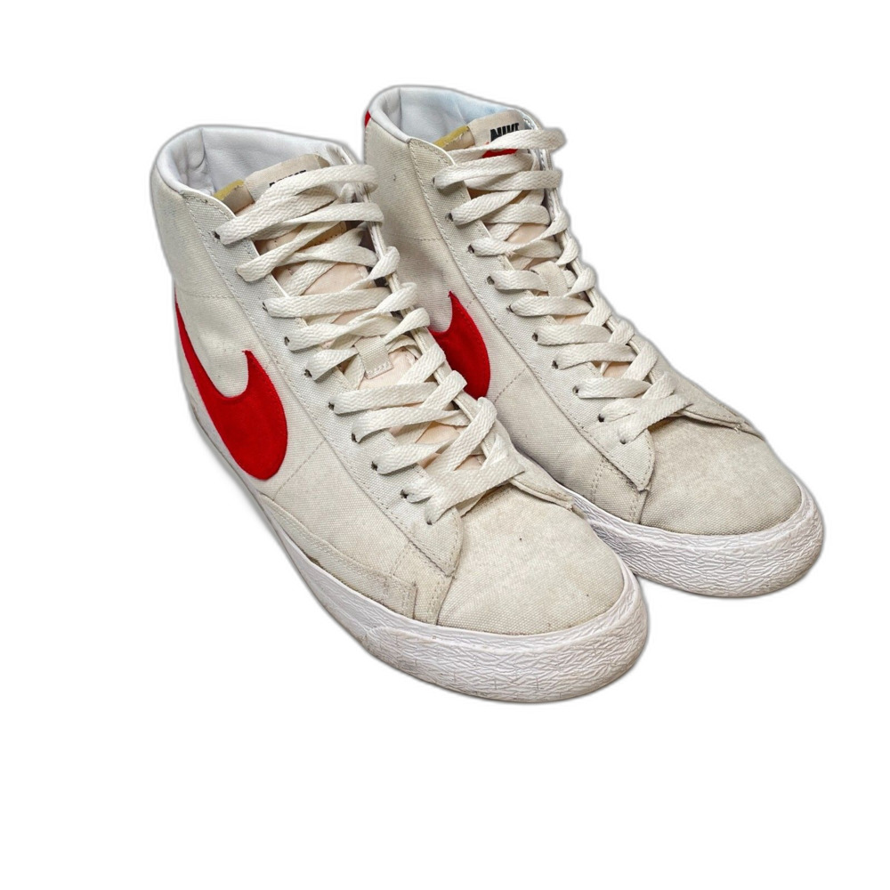 NIKE Blazers White Red Canvas Rubber Sole Casual Shoes Sneakers Mens Size 10.5